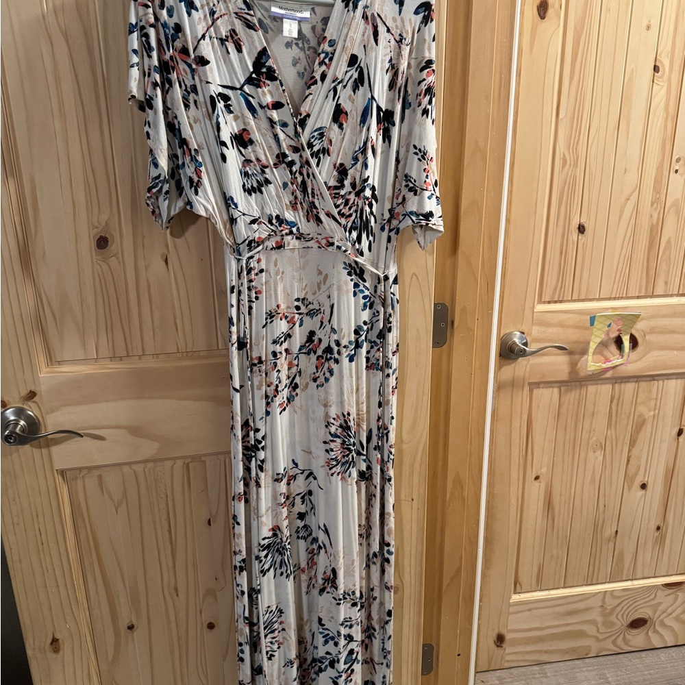 Motherhood Cream Floral Maxi Dress
